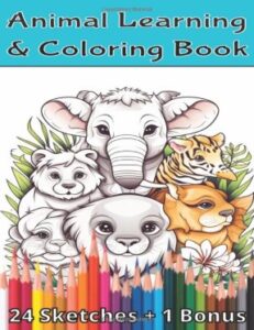 Animal Name Learning Coloring Book